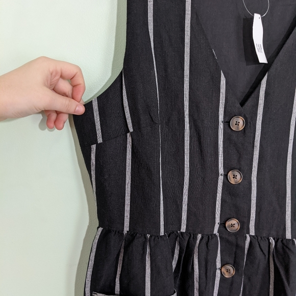 NWT Gap Button Front Striped Midi Dress - Picture 4 of 13